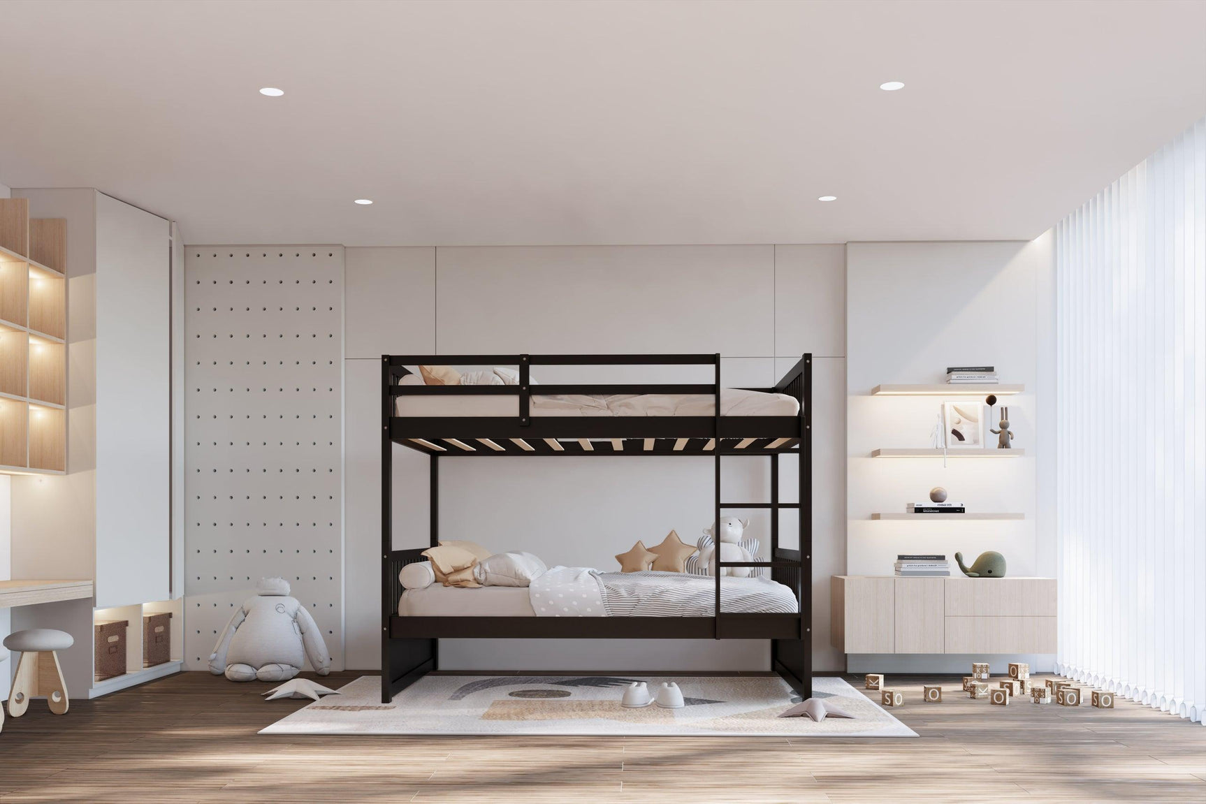 Black Twin Over Twin Bunk Bed