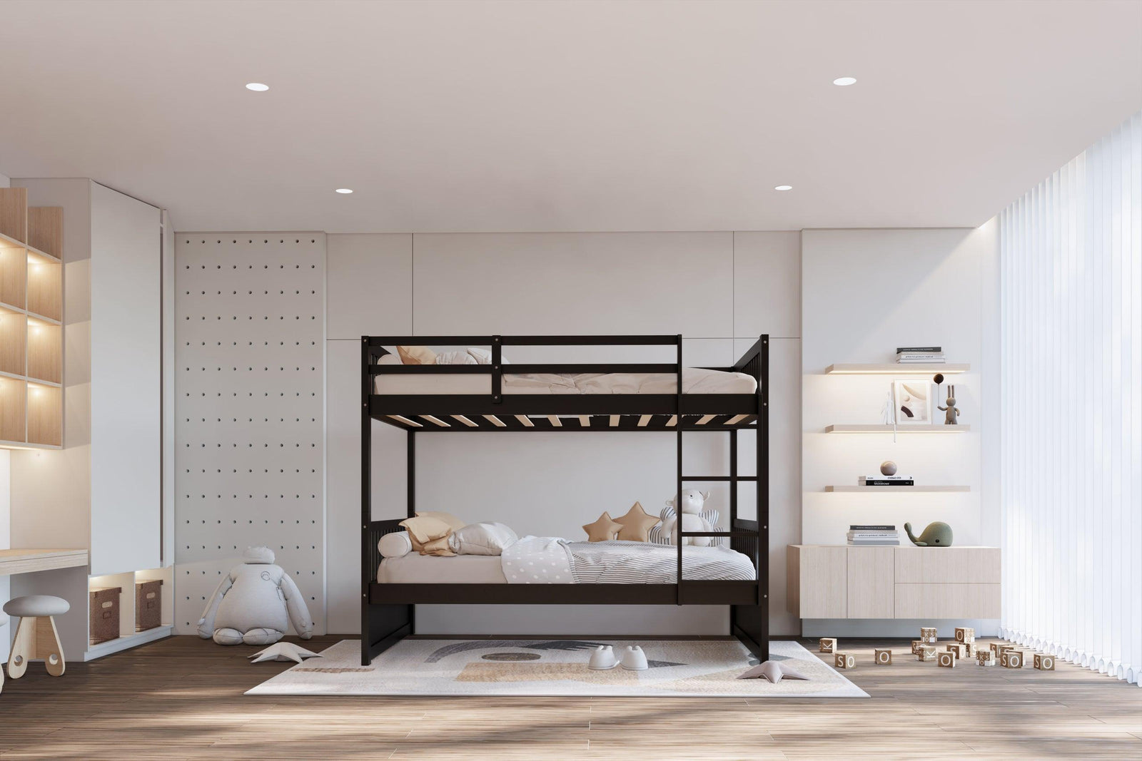 Black Twin Over Twin Bunk Bed