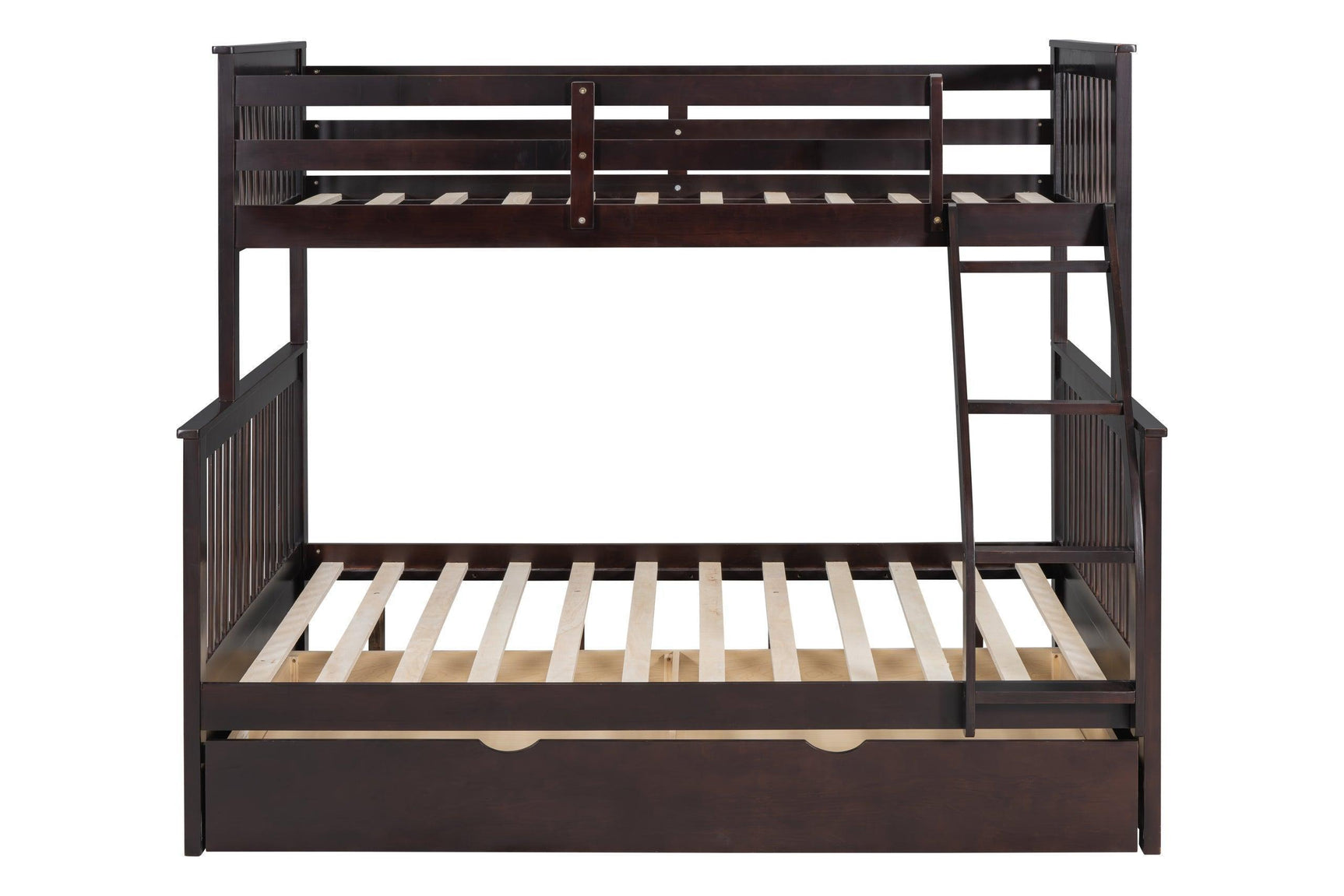 Espresso Twin Over Full Trundle Bunk Bed