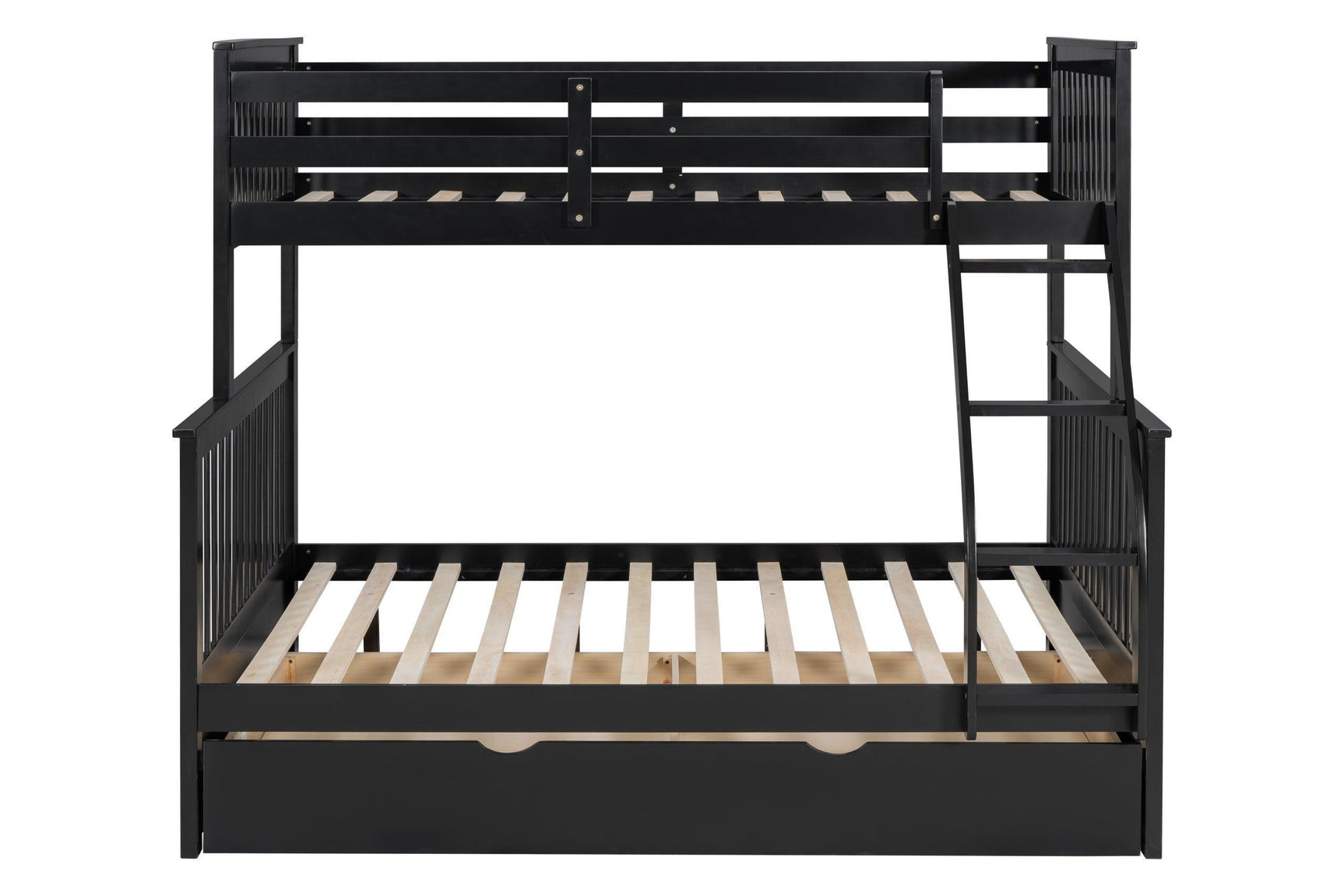 Black Twin Over Full Trundle Bunk Bed
