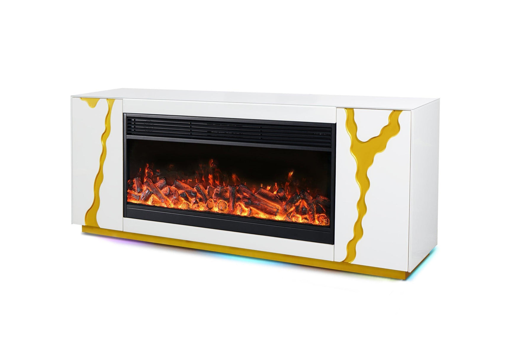 A904 TV Stand W FIREPLACE WHITE