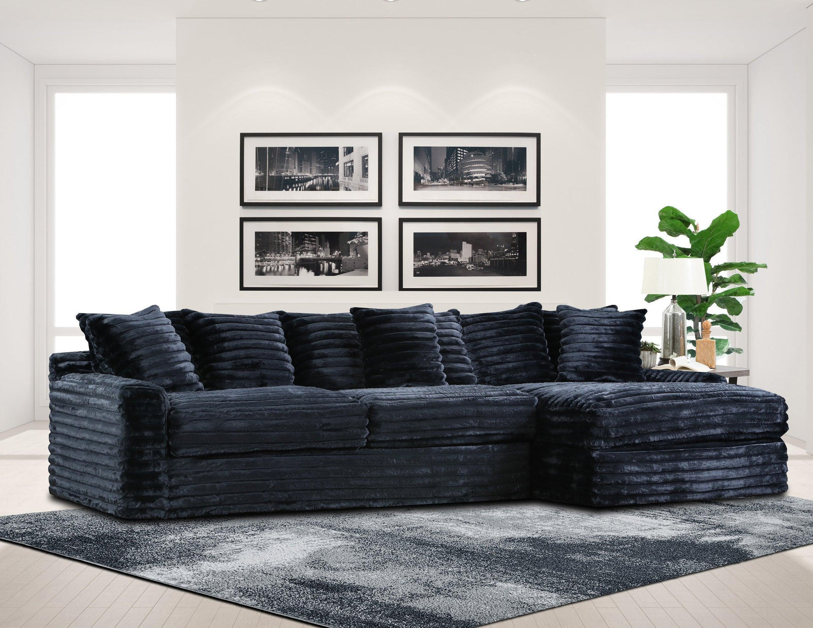 Julia Onyx Black Sectional