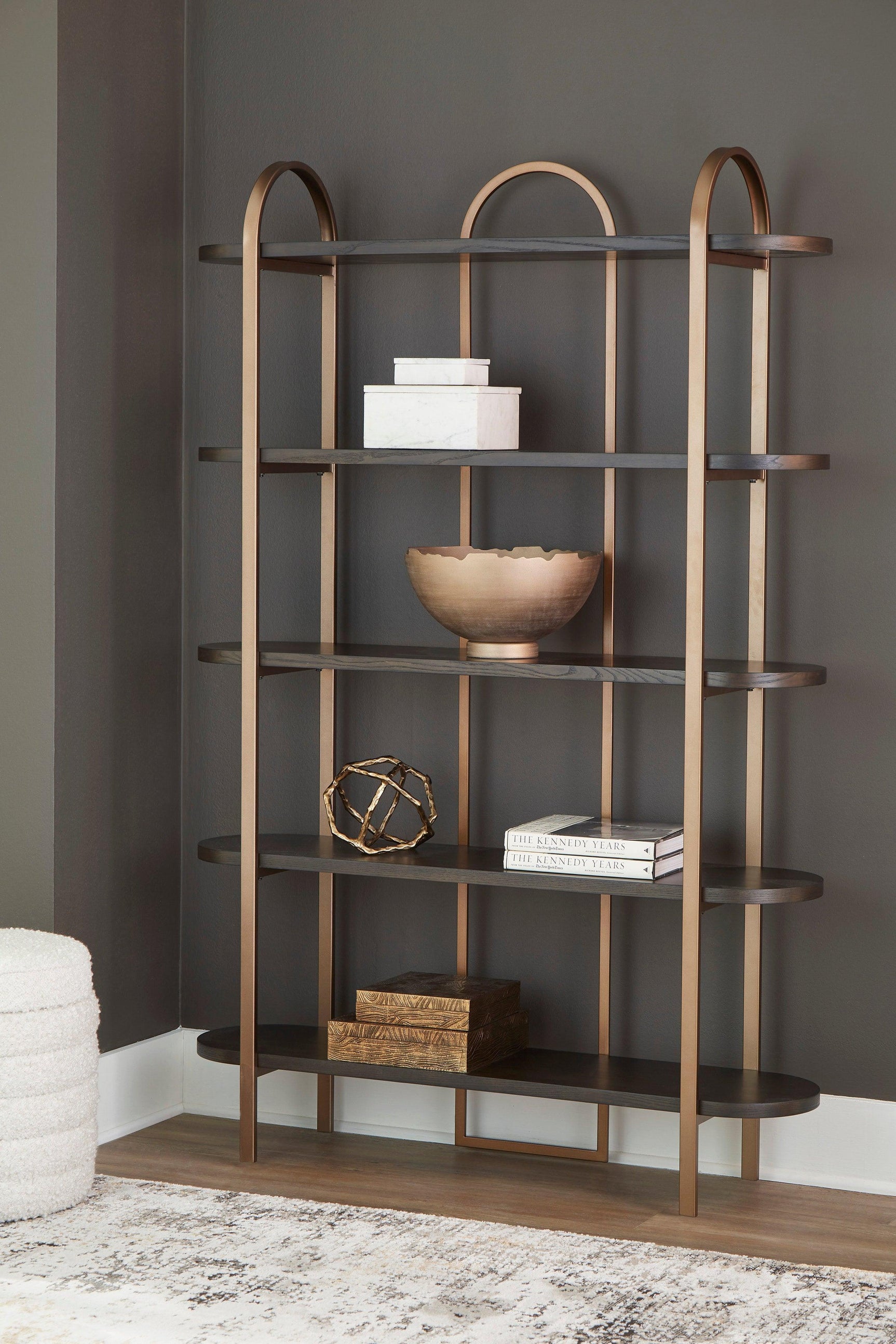 Brentmour Brown Gold Bookcase