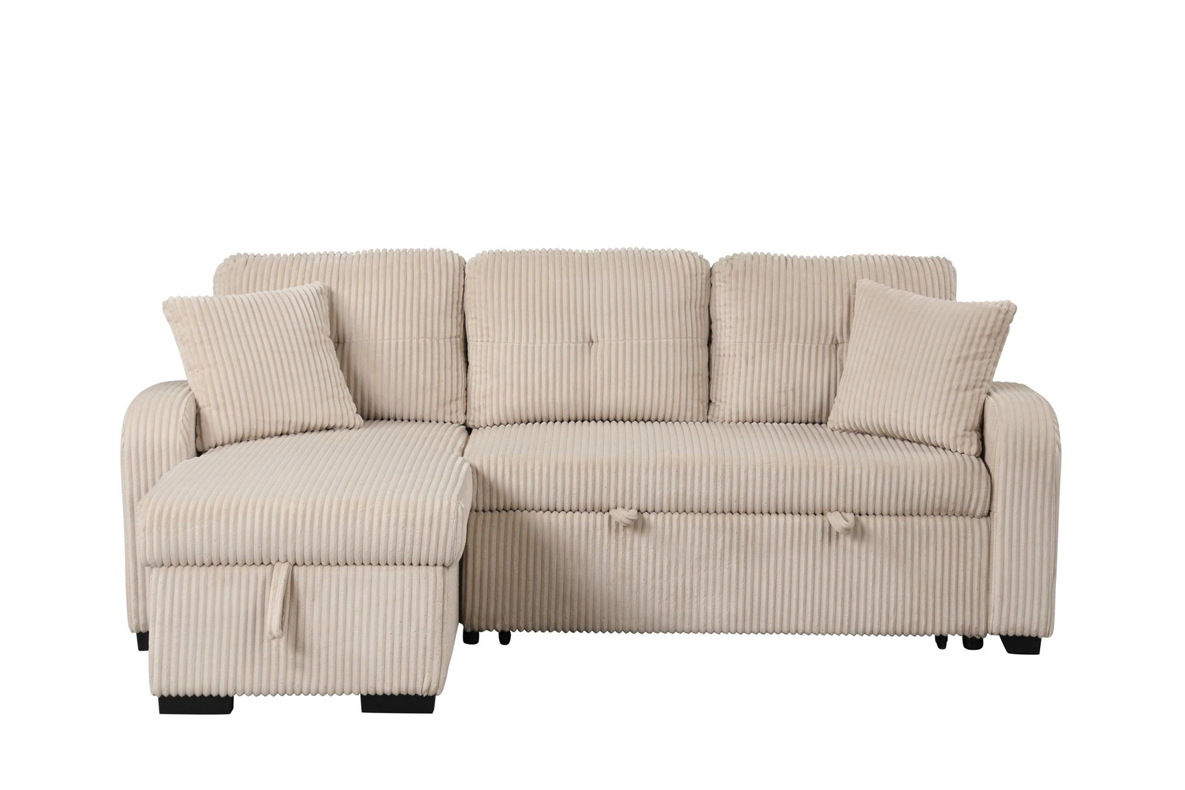 Silvia Beige Reversible Sectional w Pull-Out Bed