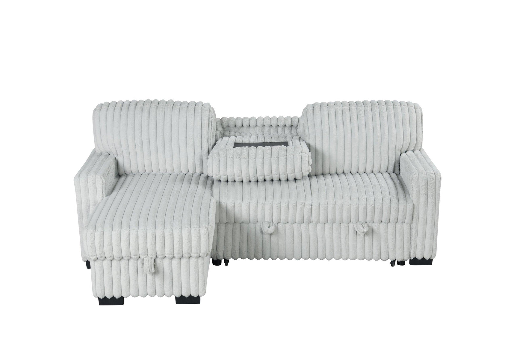 Poland Gray Reversible Sectional w Pull-Out Bed