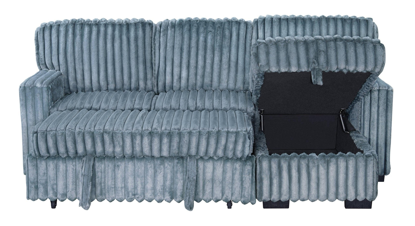 Poland Charcoal Reversible Sectional w Pull-Out Bed