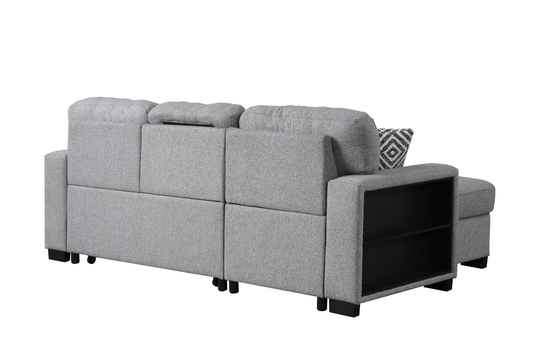 Pacific Gray Reversible Sectional w Pull-Out Bed
