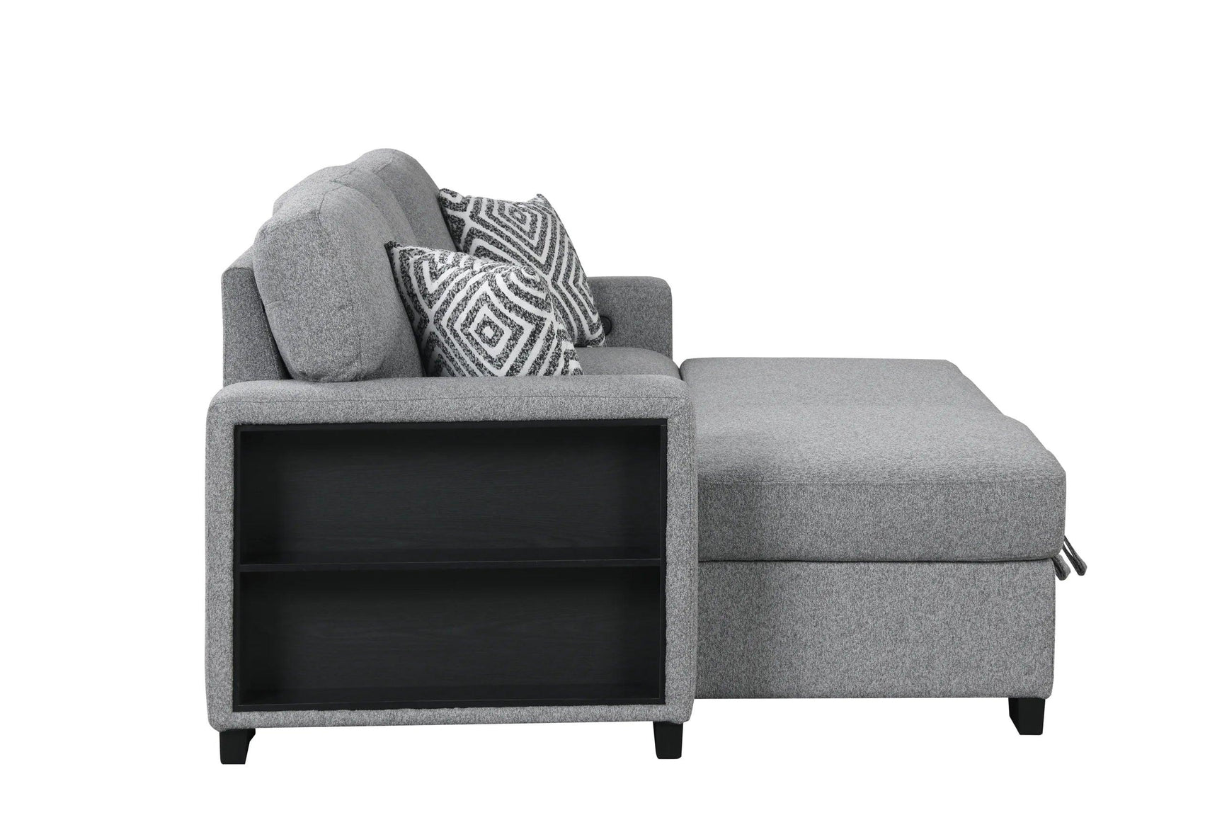 Pacific Gray Reversible Sectional w Pull-Out Bed