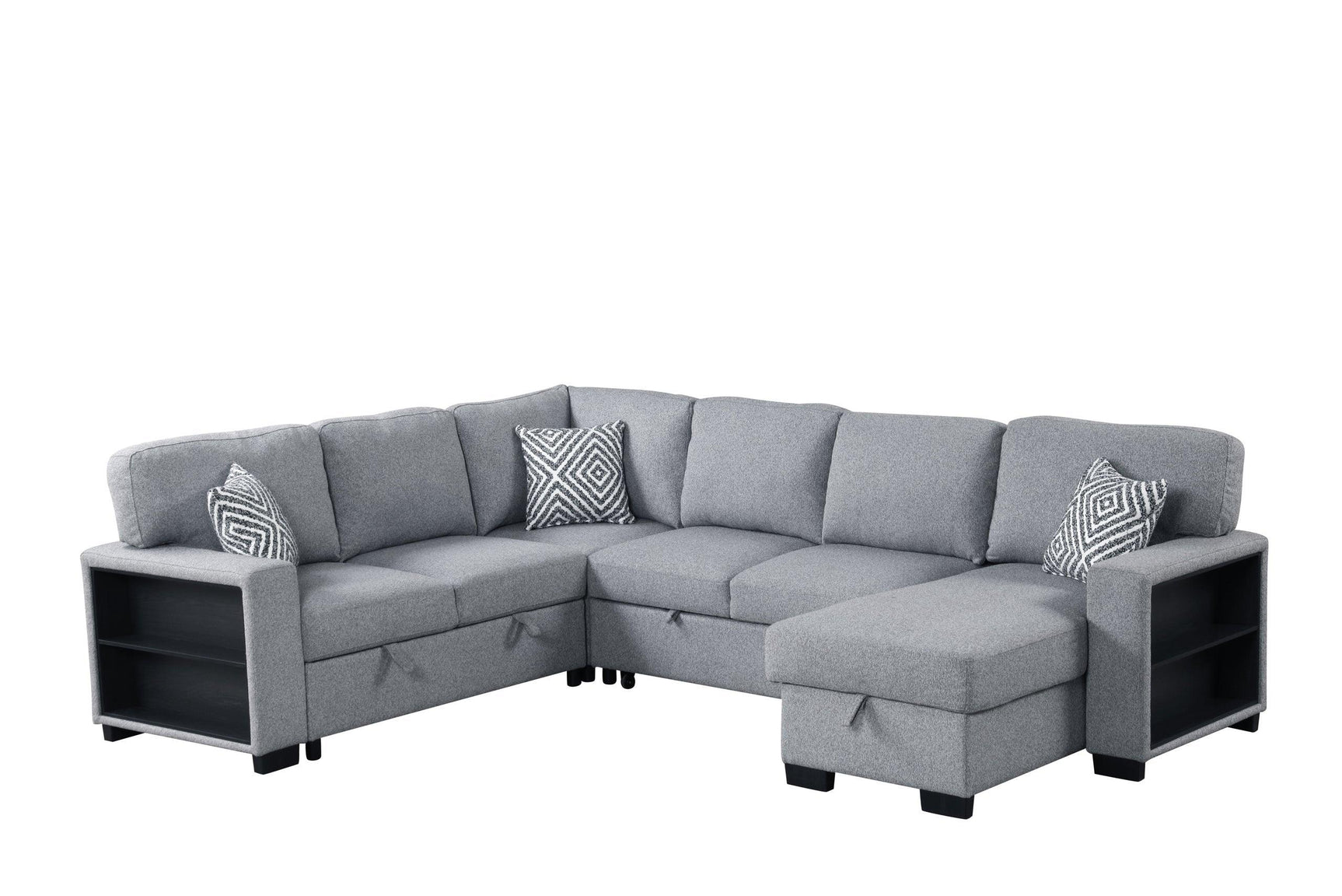 Atlantic Gray Sectional w Pull-Out Bed