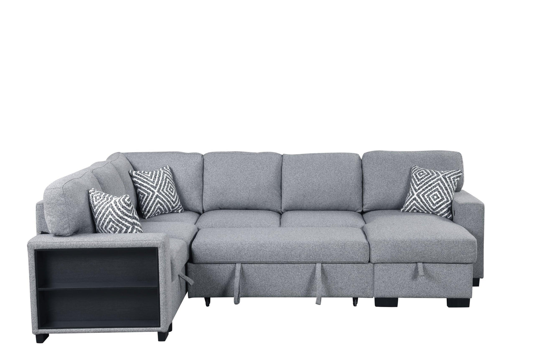Atlantic Gray Sectional w Pull-Out Bed