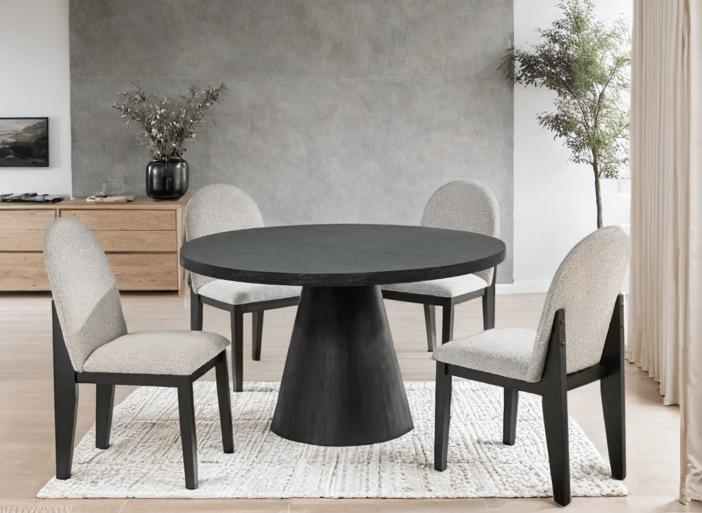 Dira Black Gray Dining Room Set