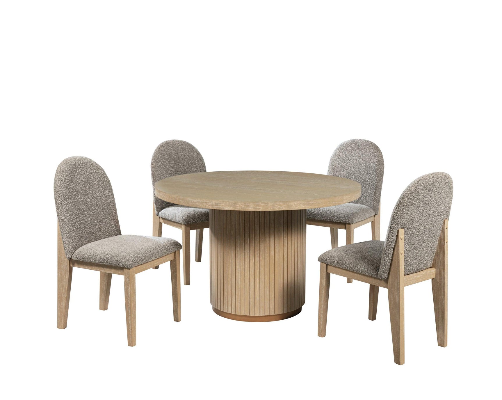 Dina Light Brown Round Dining Room Set