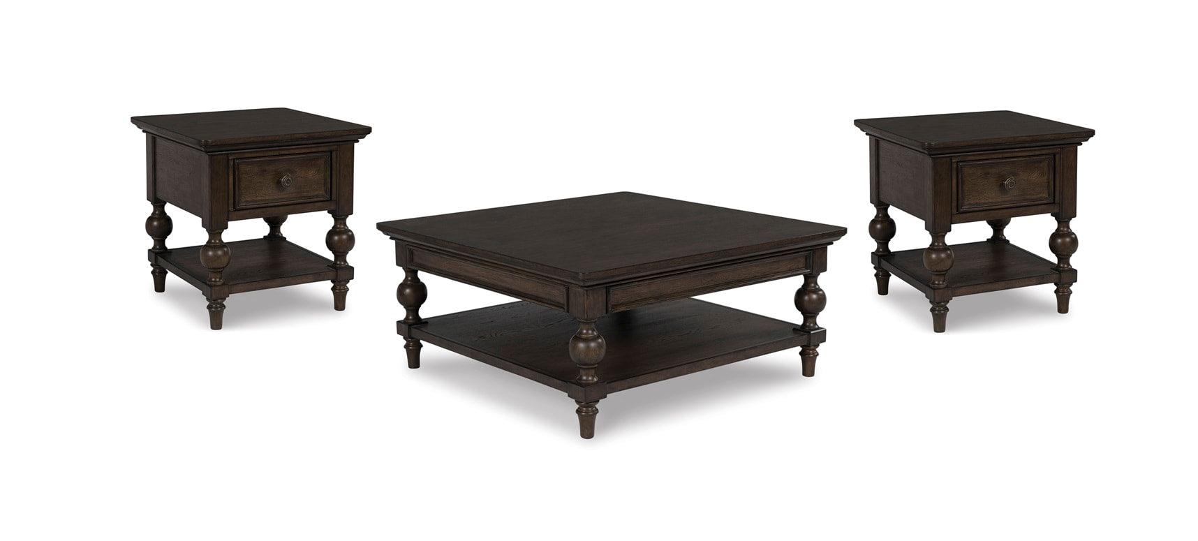 Veramond Dark Brown Occasional Table Set