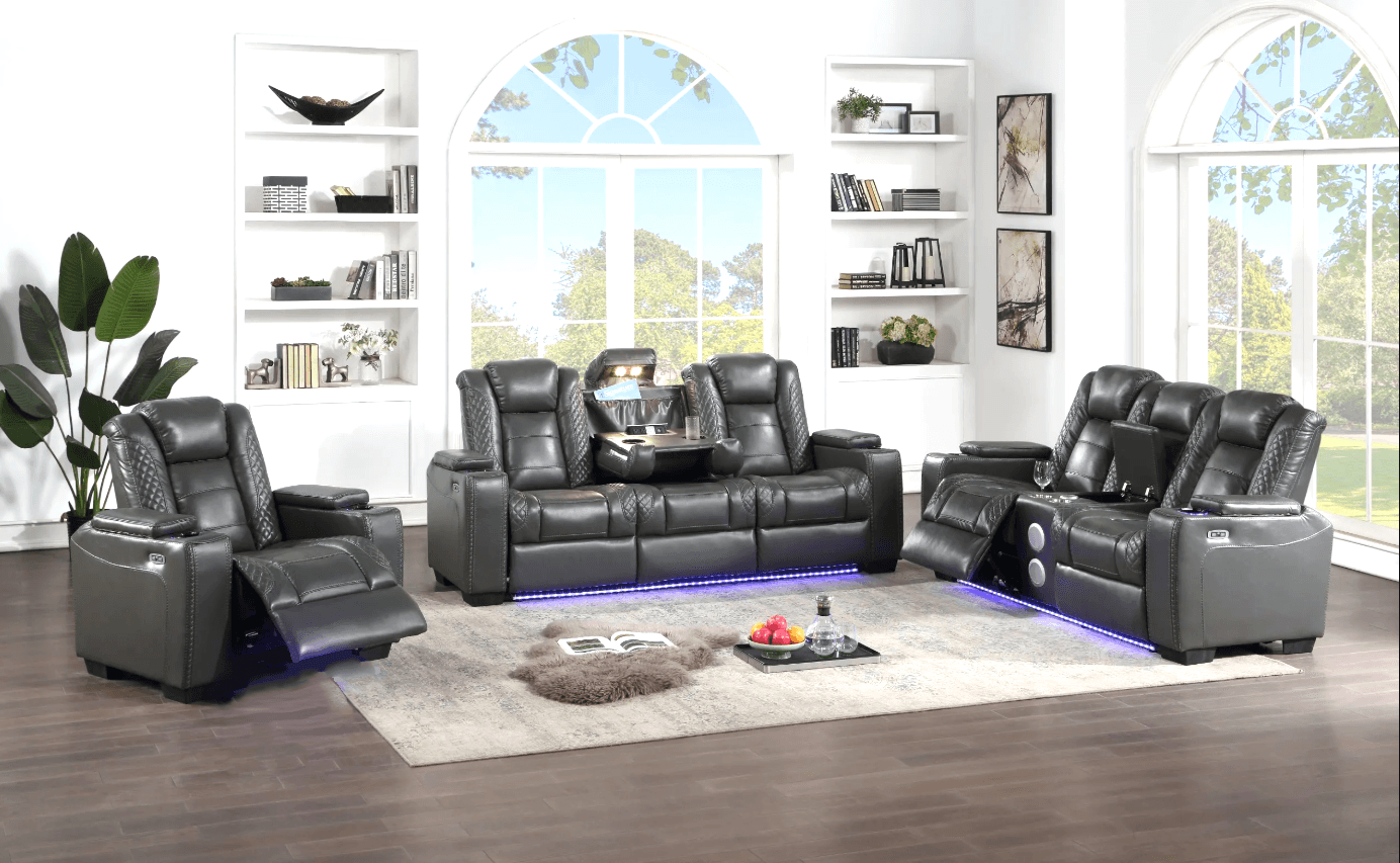 Stefano Gray 3-Piece Reclining Set