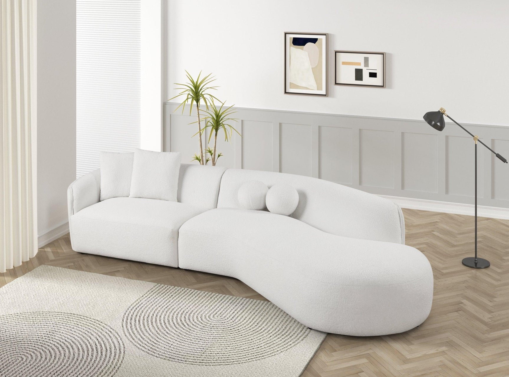Mia Beige Boucle Sectional