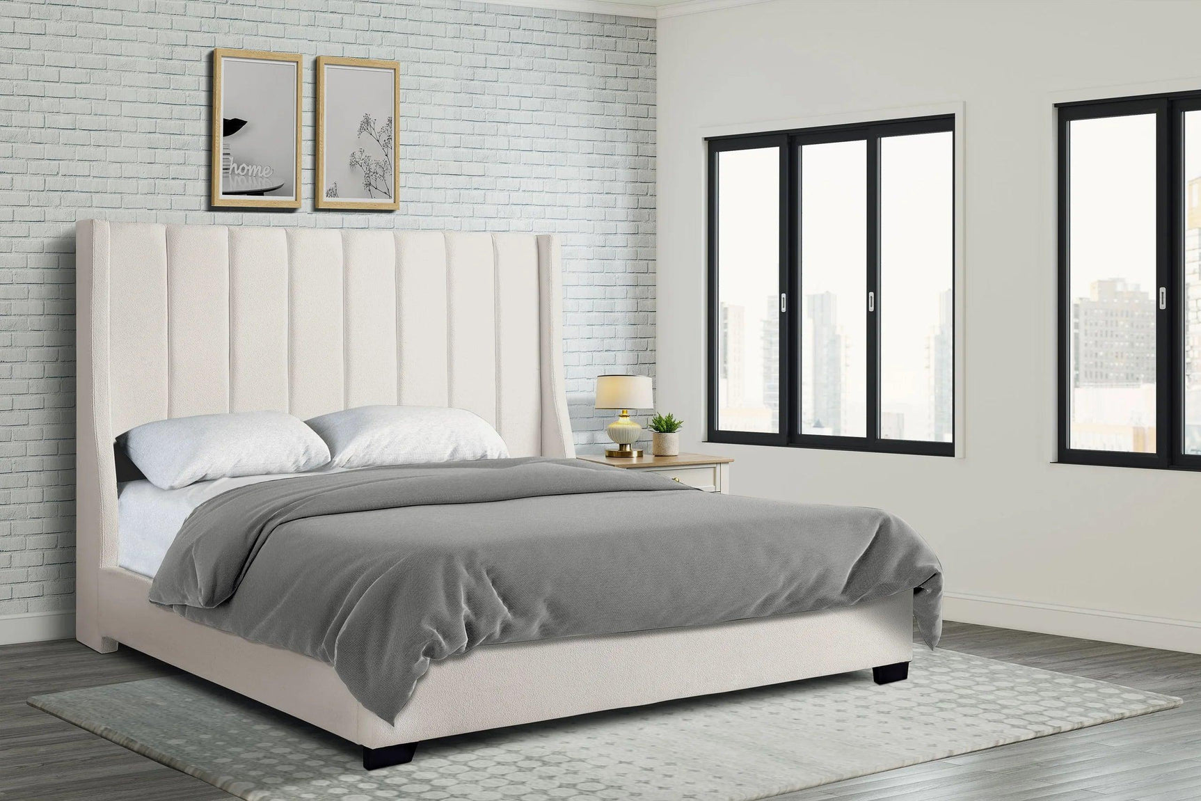 Harry Ivory Upholstered Queen Bed