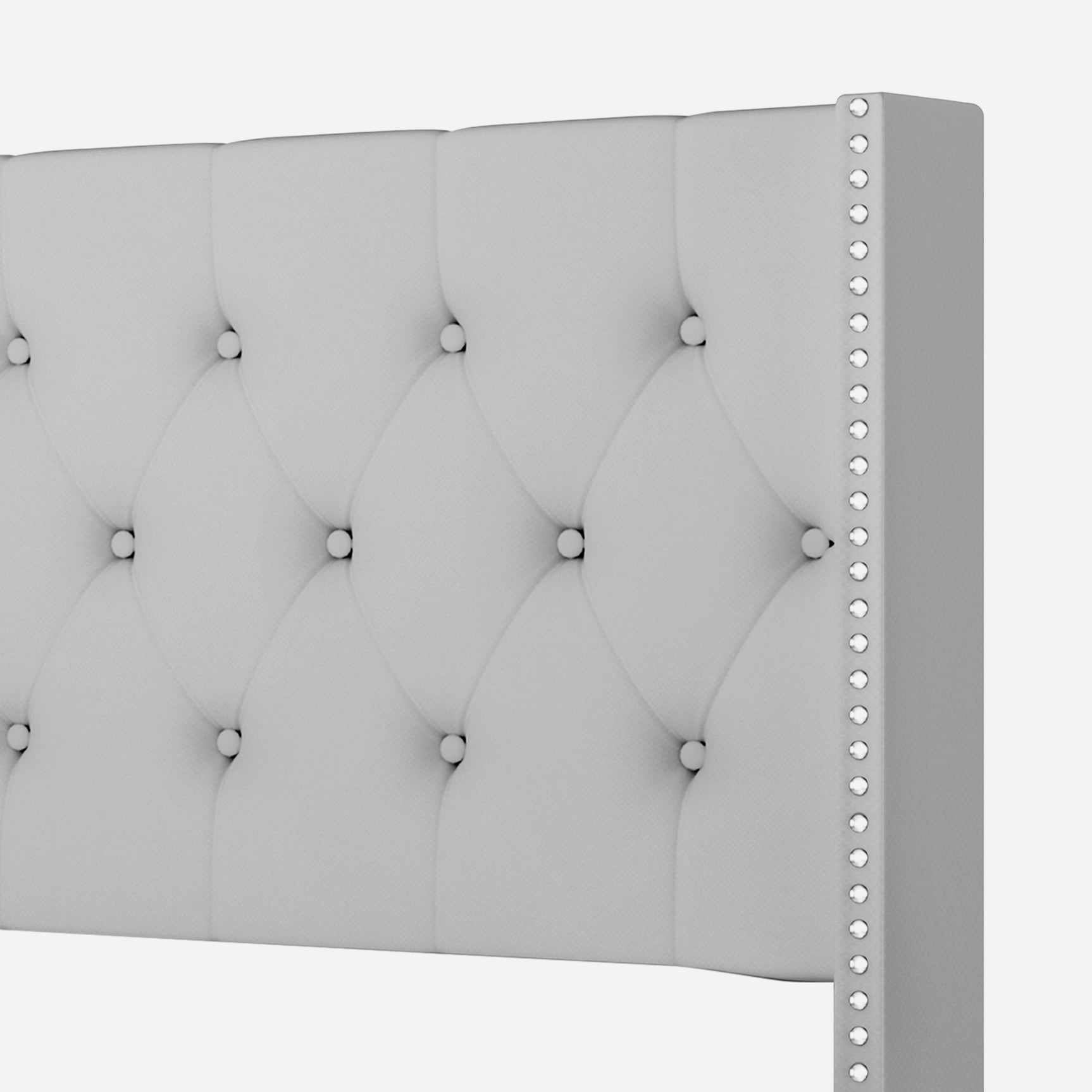 Hikaru Gray Upholstered Tufted Platform King Bed