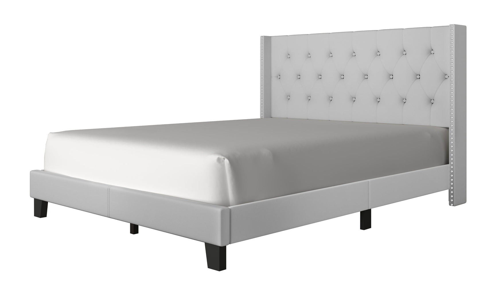 Hikaru Gray Upholstered Tufted Platform King Bed