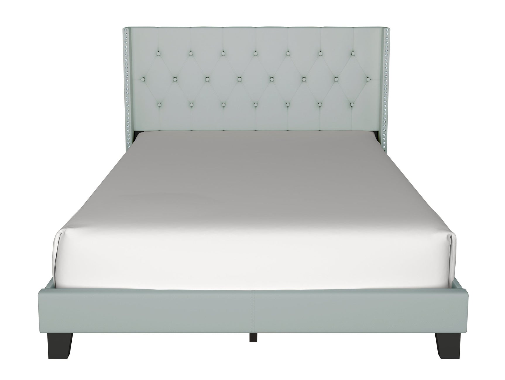 Hikaru Teal Upholstered Tufted Platform Twin Bed