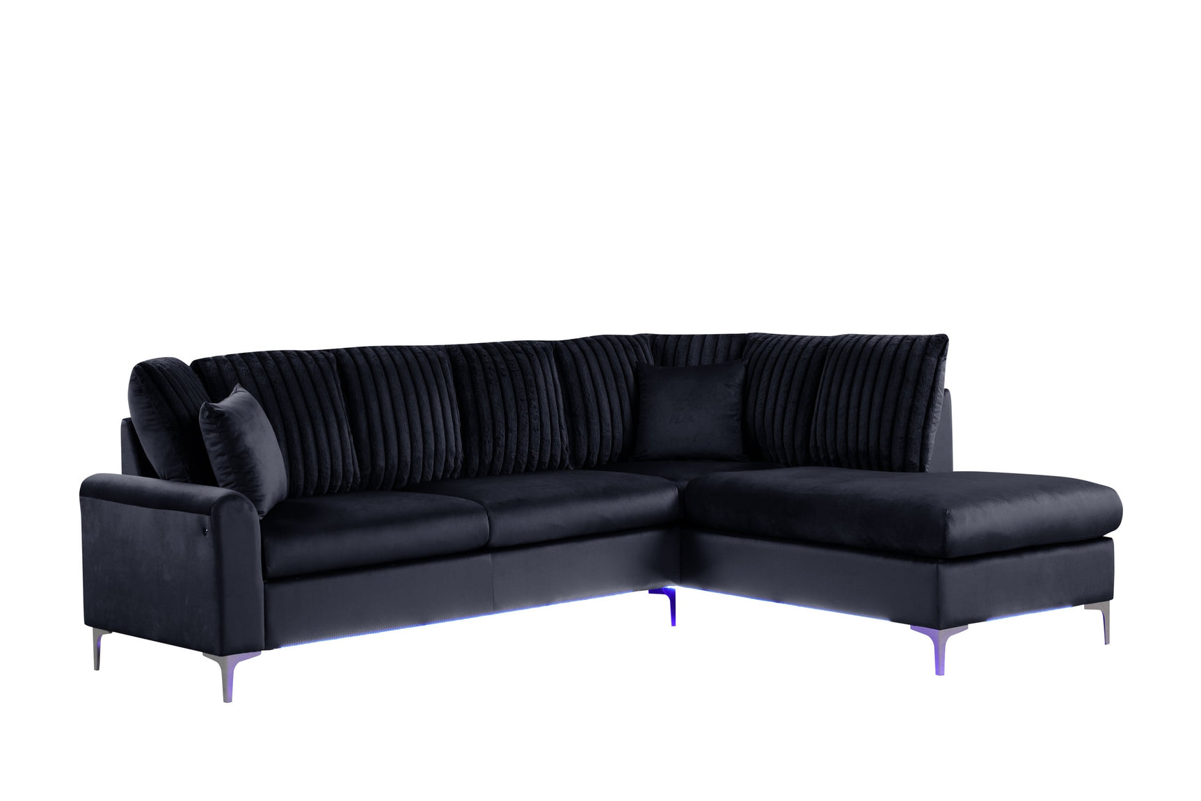 Candy Black Sectional w LED