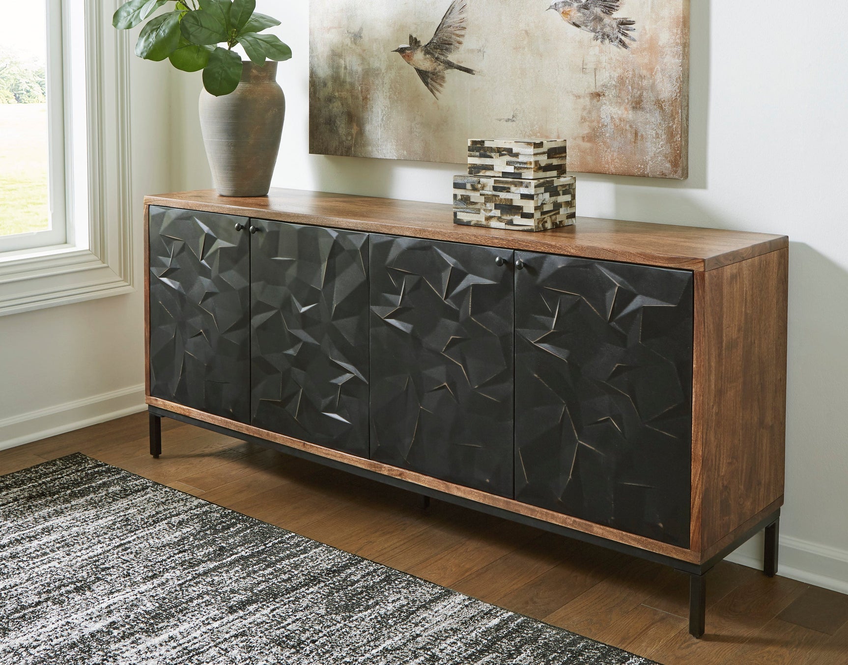 A4000649 Black Accent Cabinet 70"L
