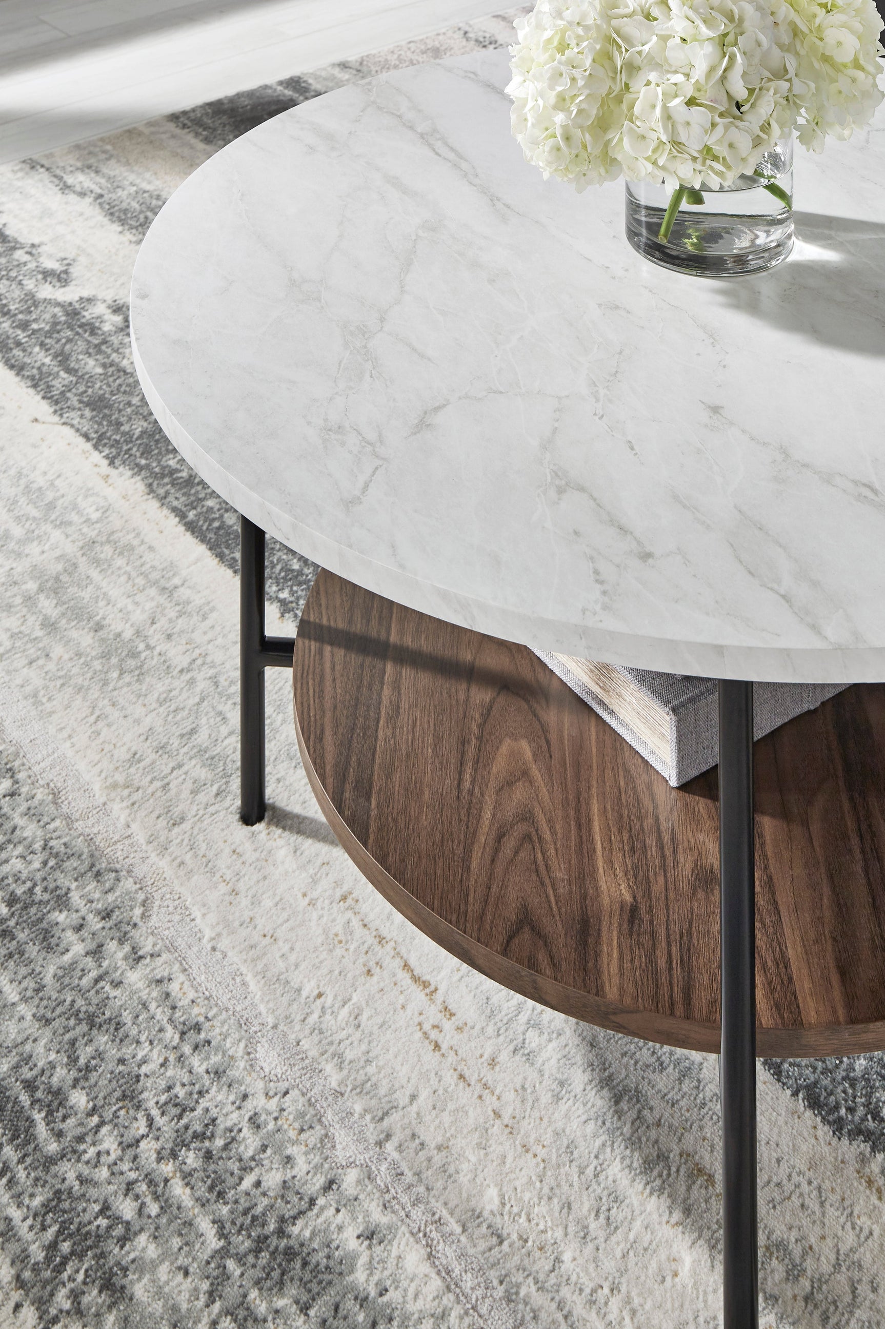 Tal White Brown Occasional Table Set