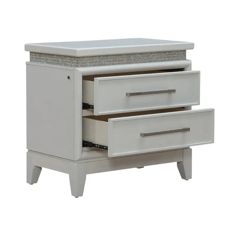 Seveny Silver LED Nightstand