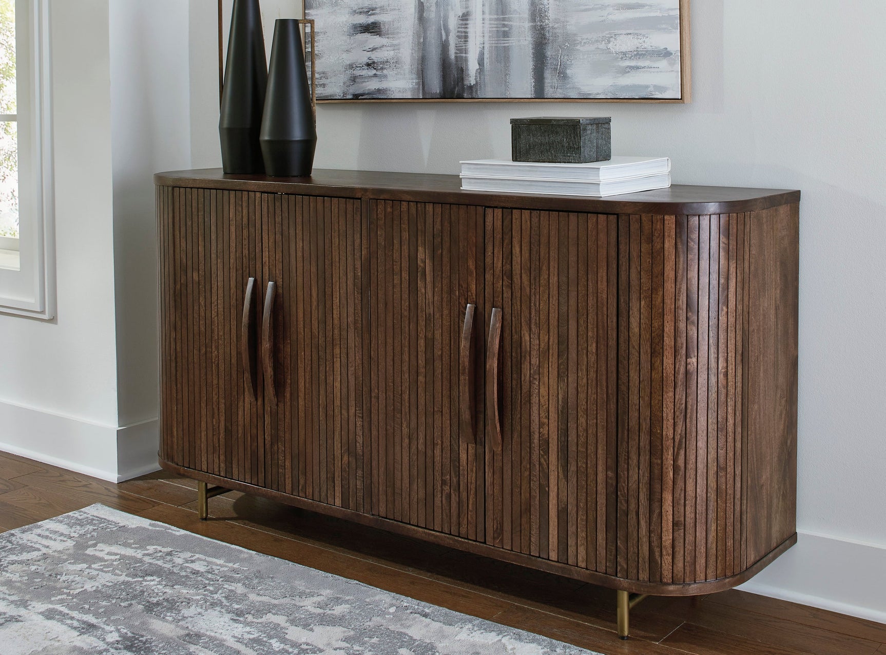 A4000571 Dark Brown Accent Cabinet 68"L