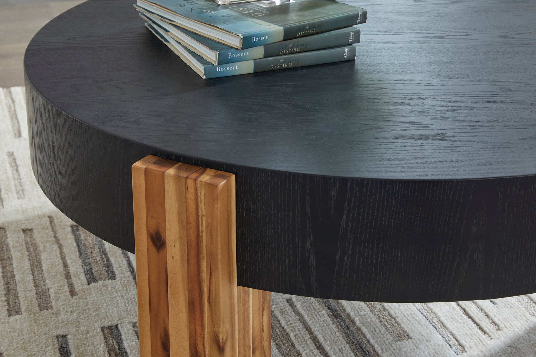 Breenmore Black/Natural Occasional Table Set