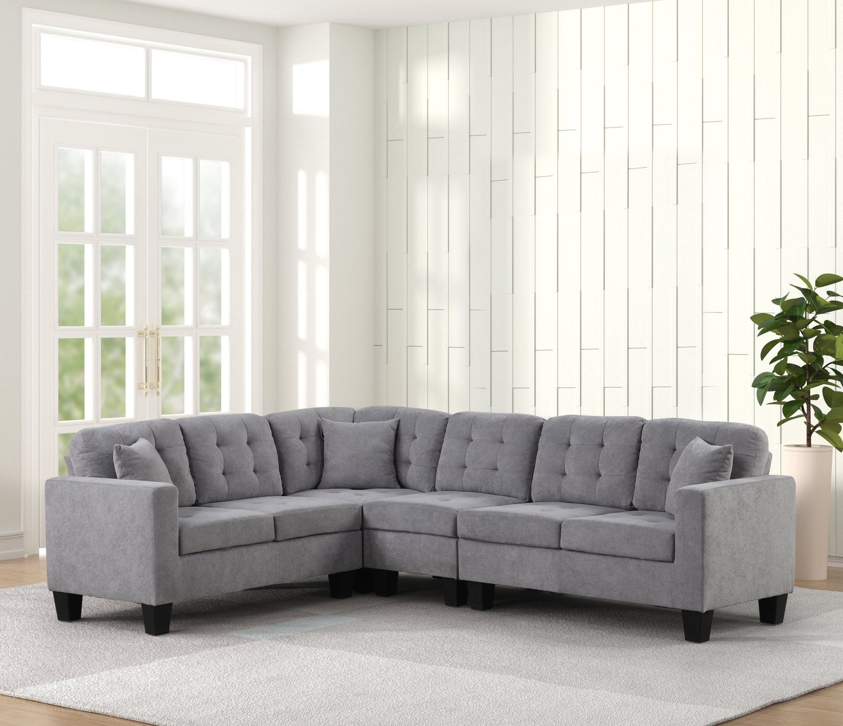 Logan Gray Fabric Reversible Sectional