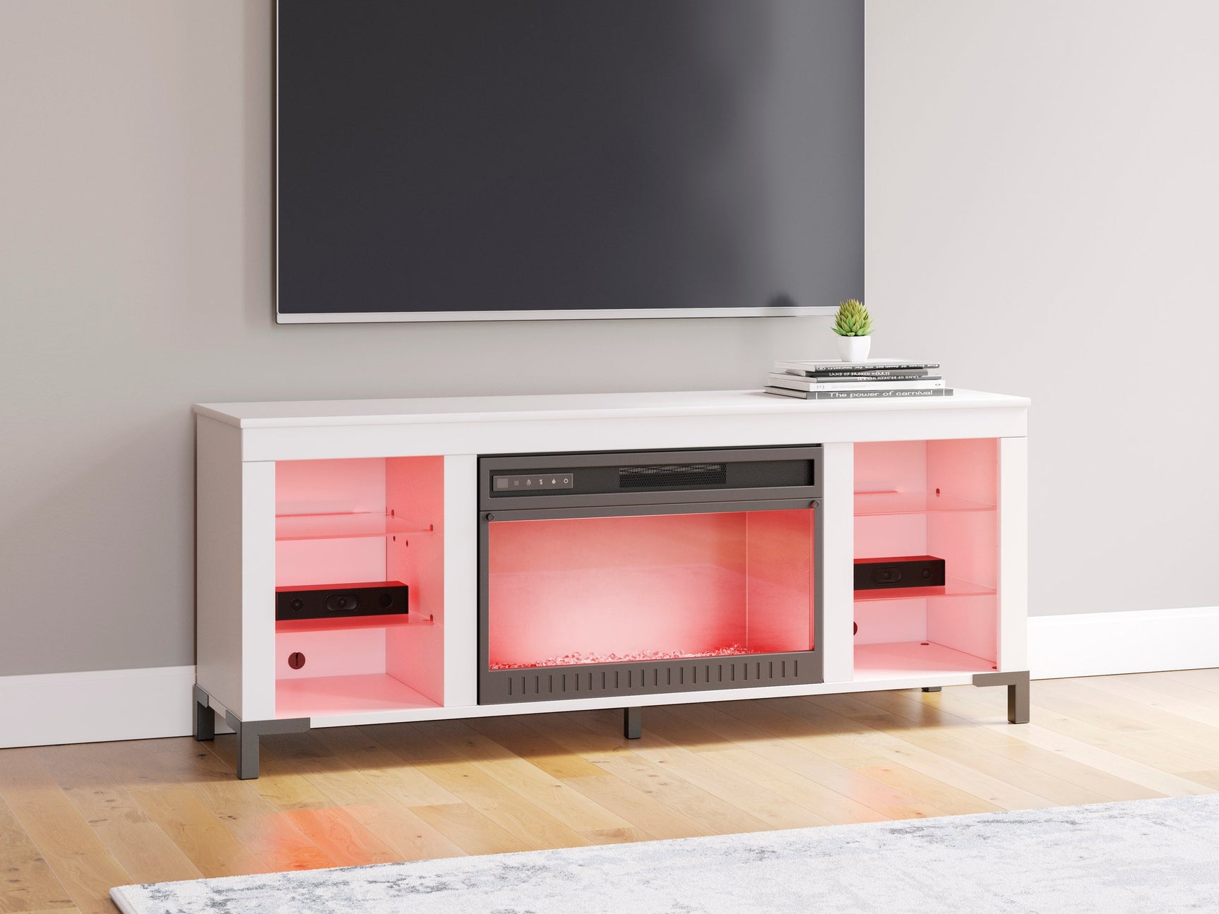 W2722-168 TV Stand w/ Fireplace 59"L LED Lights