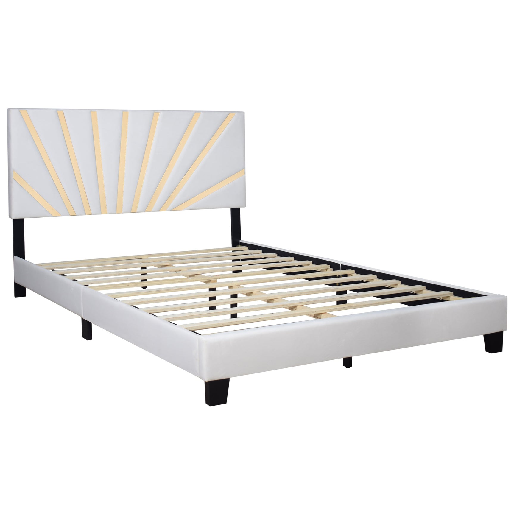 Nico White Upholstered Platform King Bed