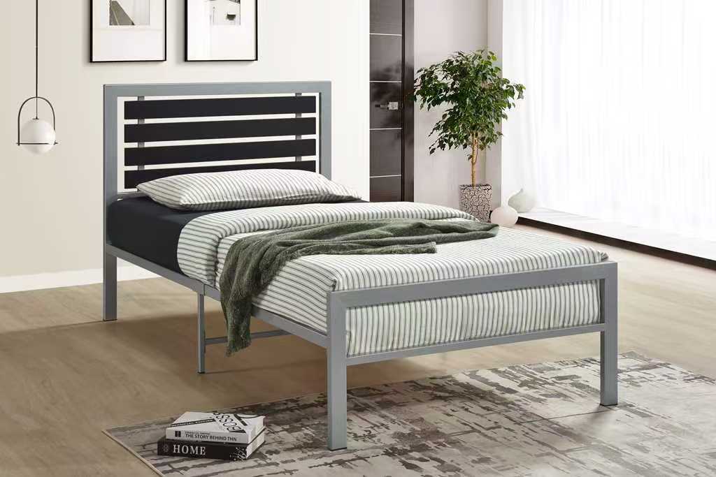 Bemia Gray Metal Platform Twin Bed