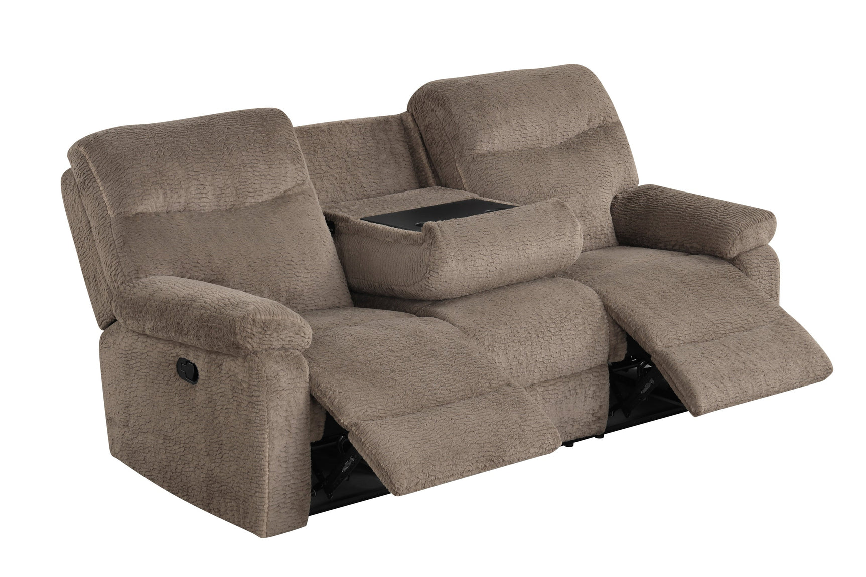Bravo Mocha Teddy Bear Fabric 3-Piece Reclining Set