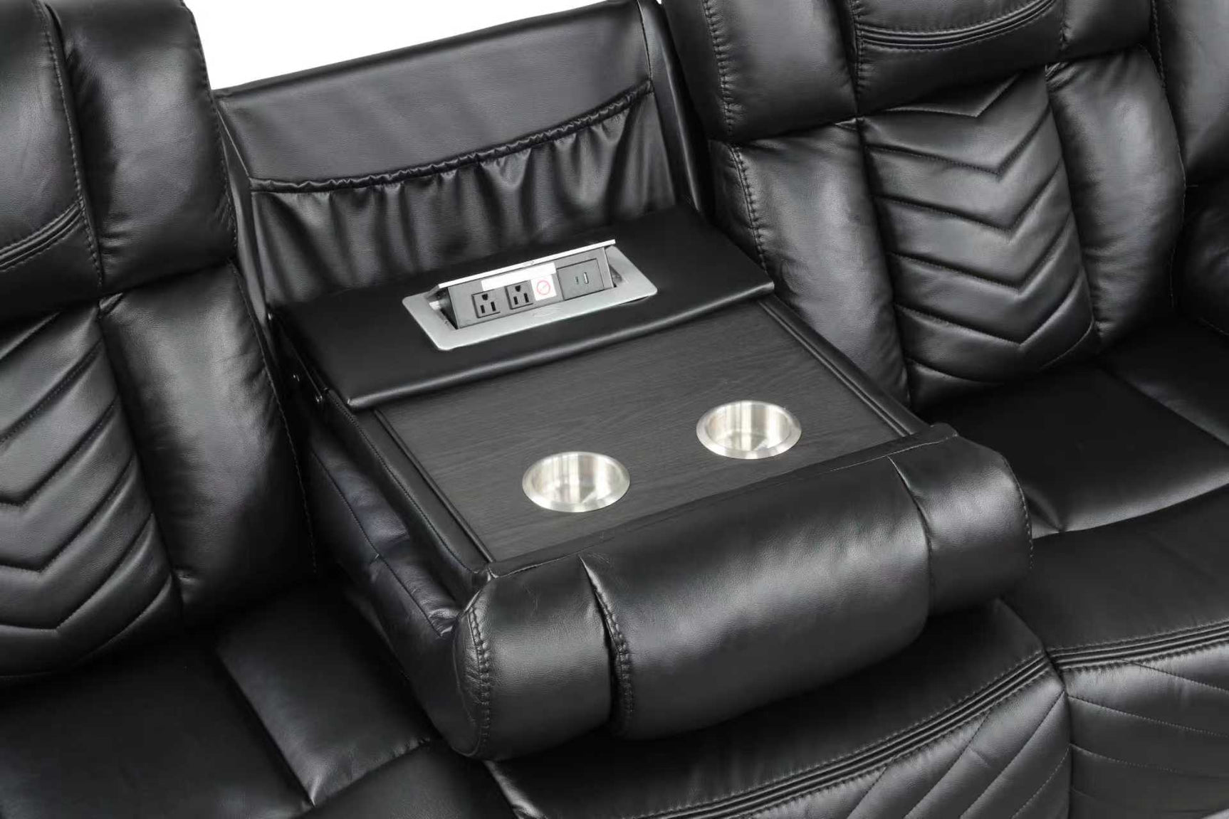 Ace Black Leather Gel 3-Piece Reclining Set