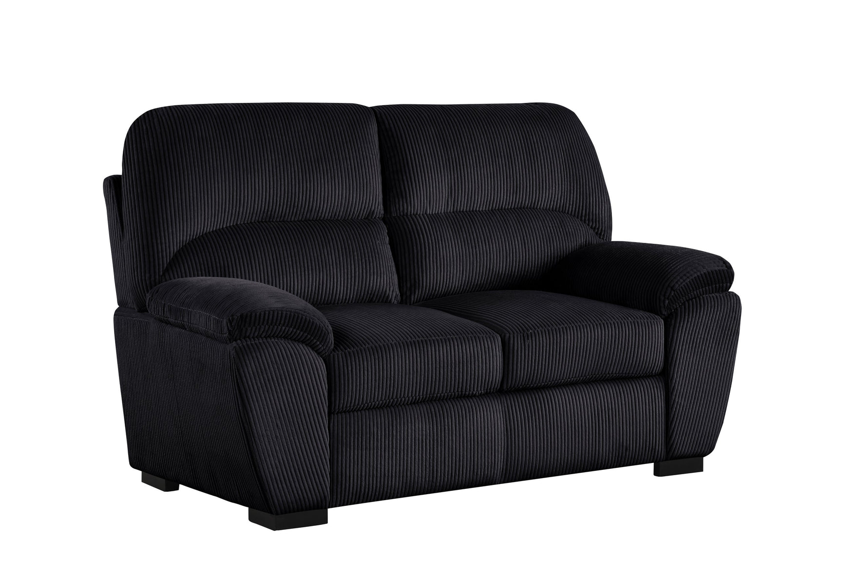 Tiffany Black Fabric 3-Piece Living Room Set