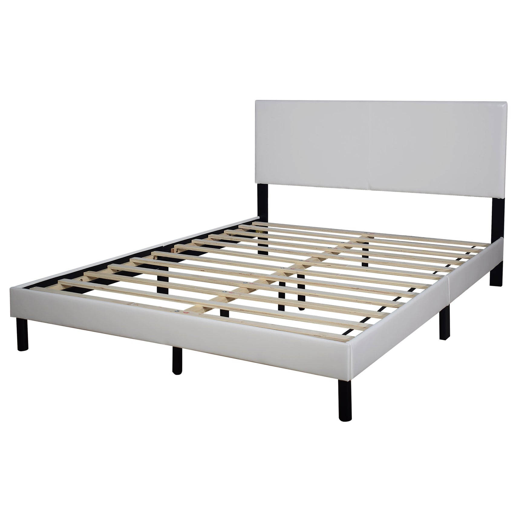 Helen White PU Platform Queen Bed