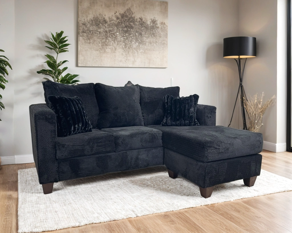 Omni Black Reversible Sectional