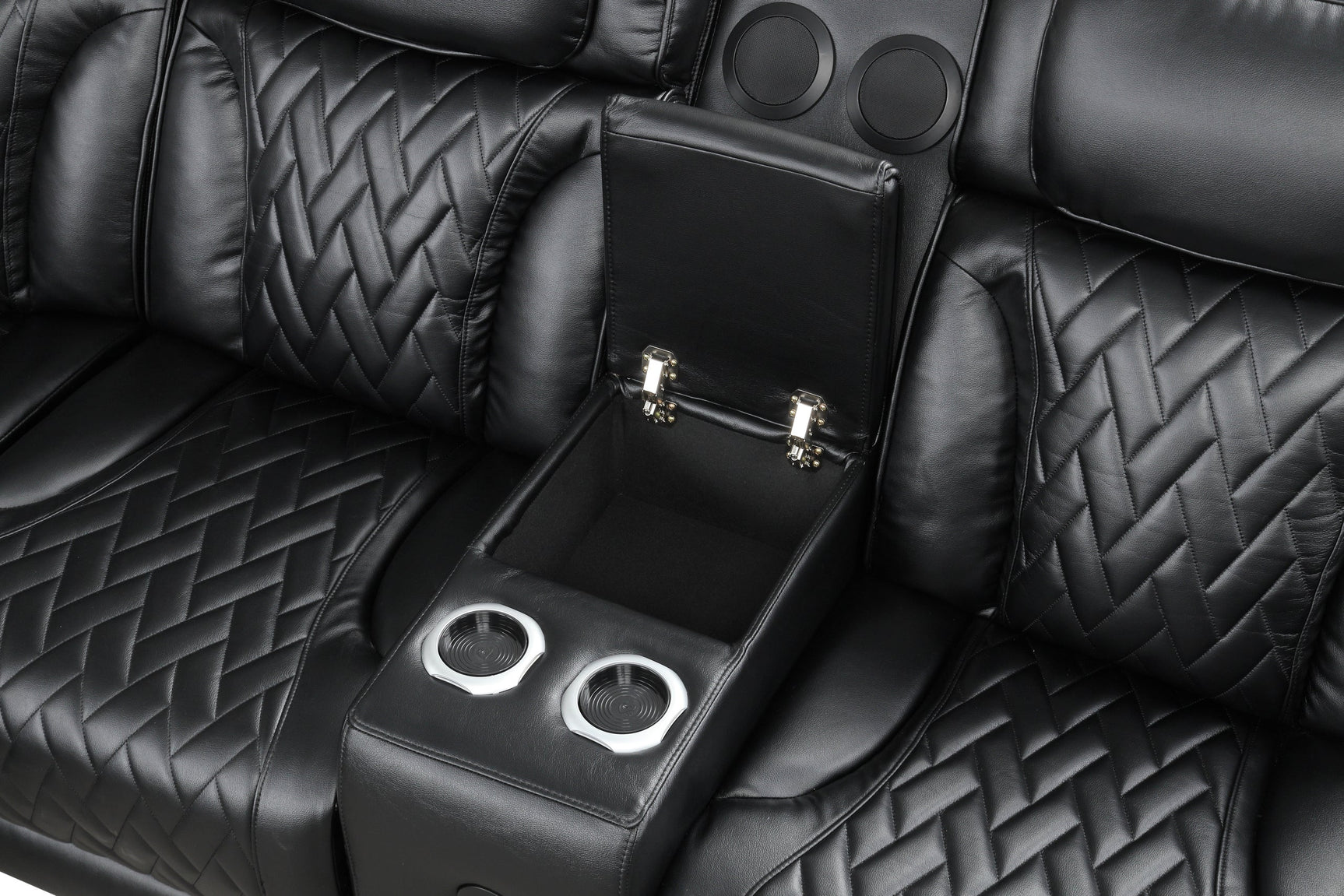 Barcelona Black Power Reclining Sectional w Power Headrests