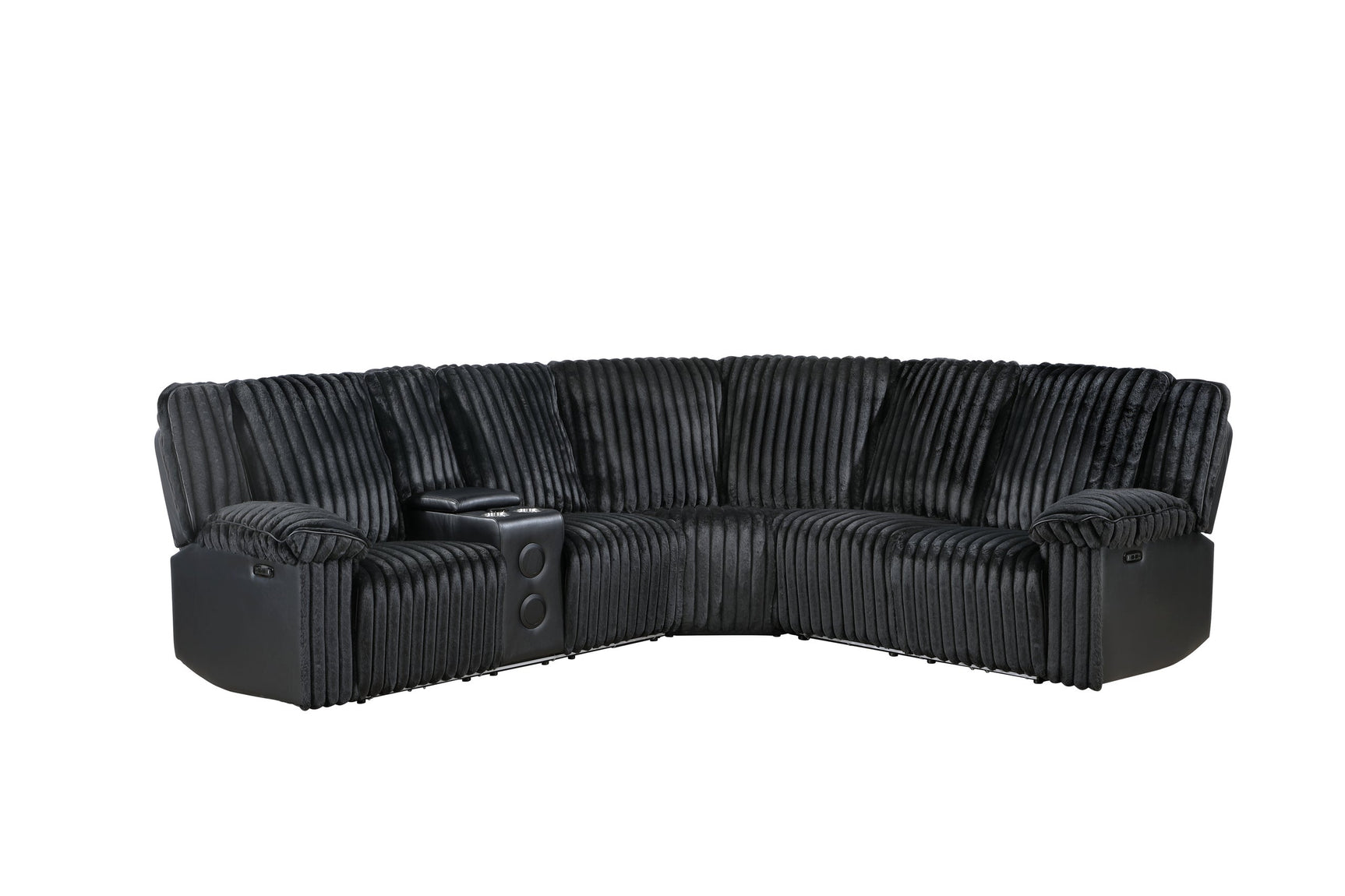 Flash Black Power Reclining Sectional