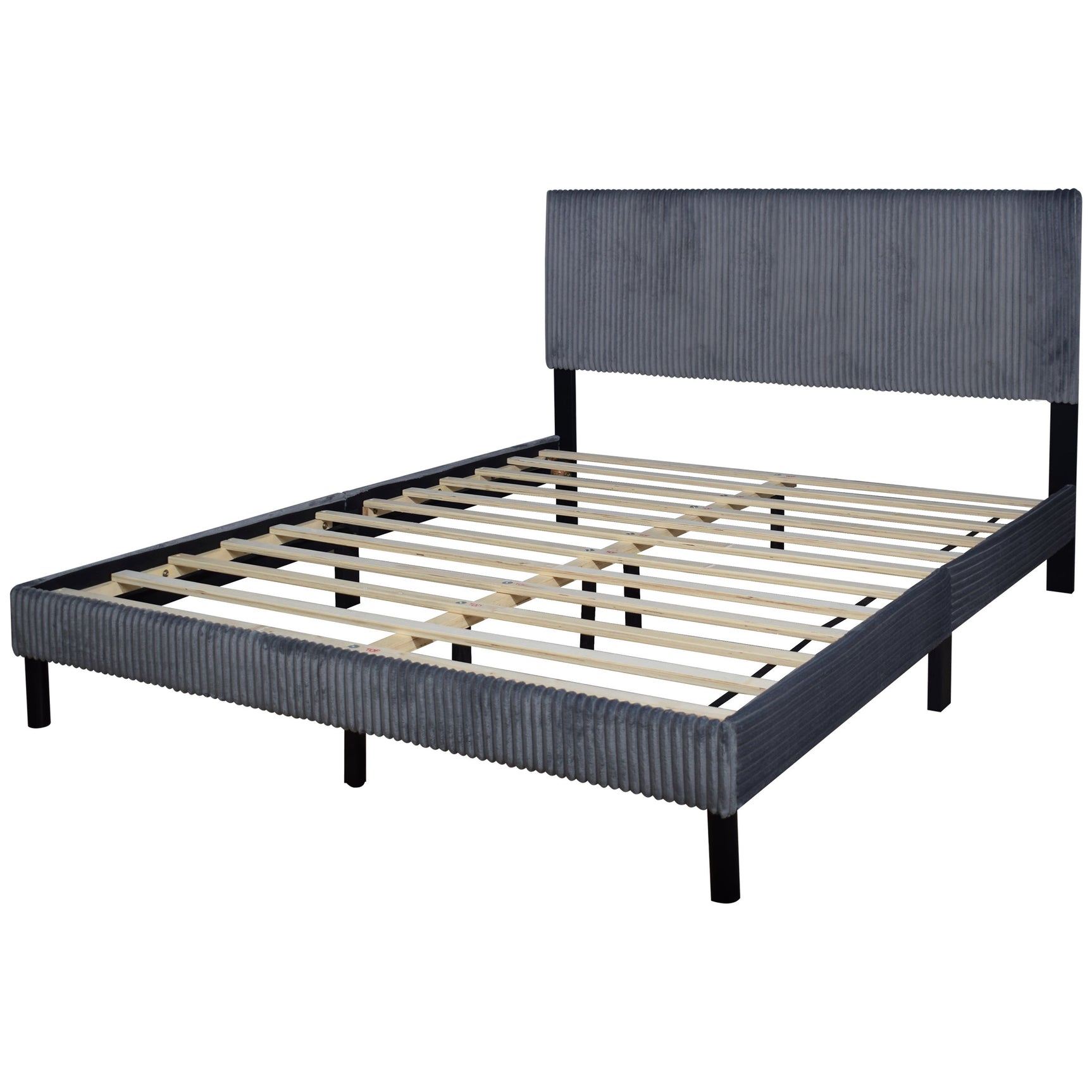 Helen Gray Cord Fabric Platform King Bed