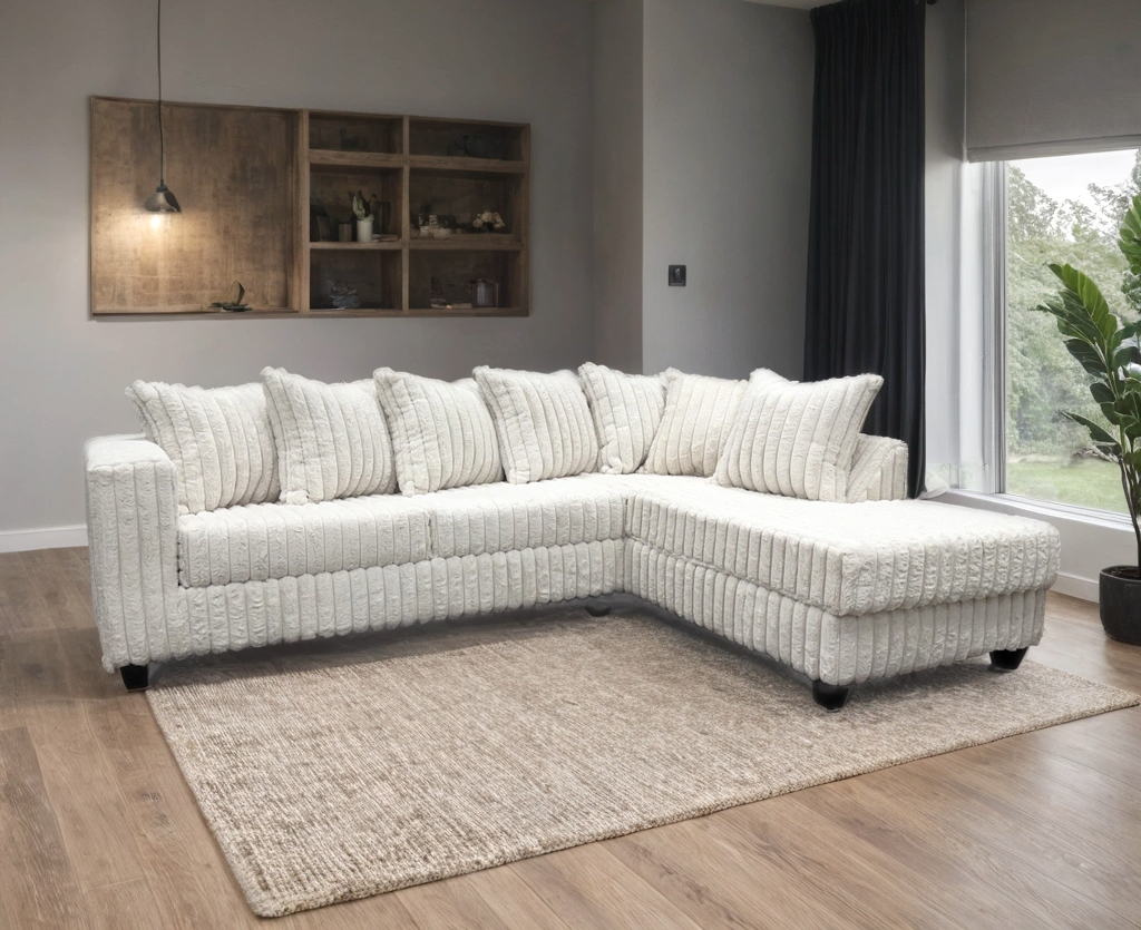 FiveTen Cream Velvet Sectional