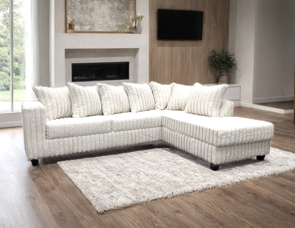 FiveTen Cream Velvet Sectional