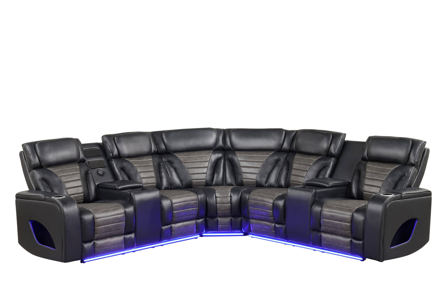 Ibiza Black Power Reclining Sectional