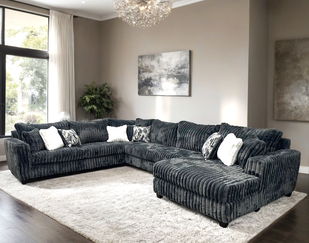Marlo Charcoal 4-Piece Oversized Sectional