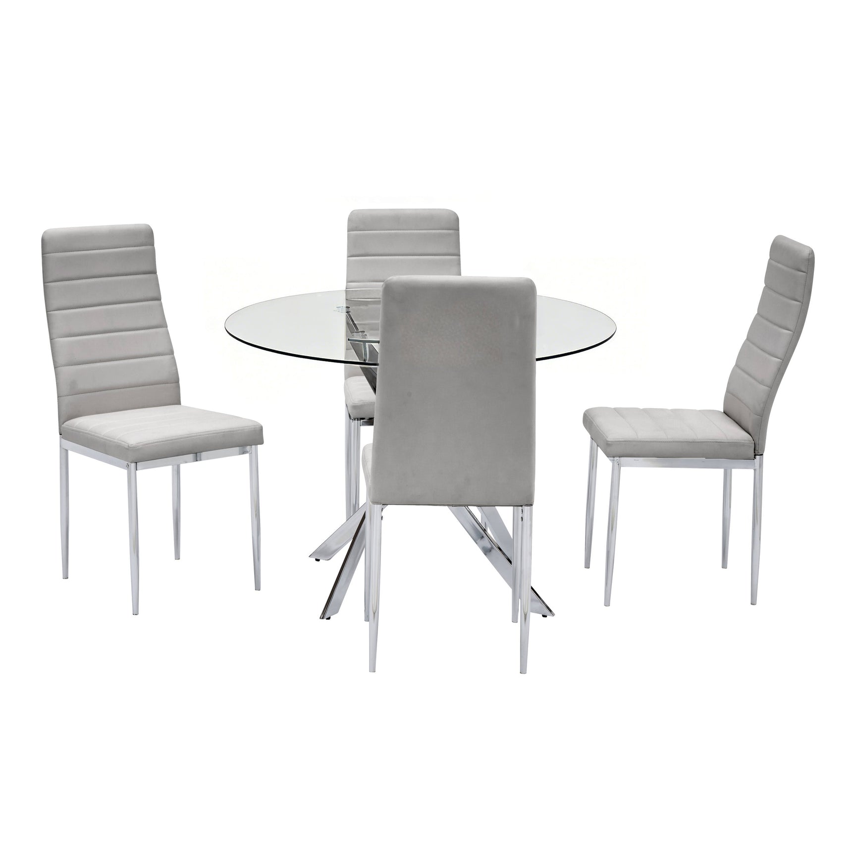 Diane Gray Round Dining Room Set