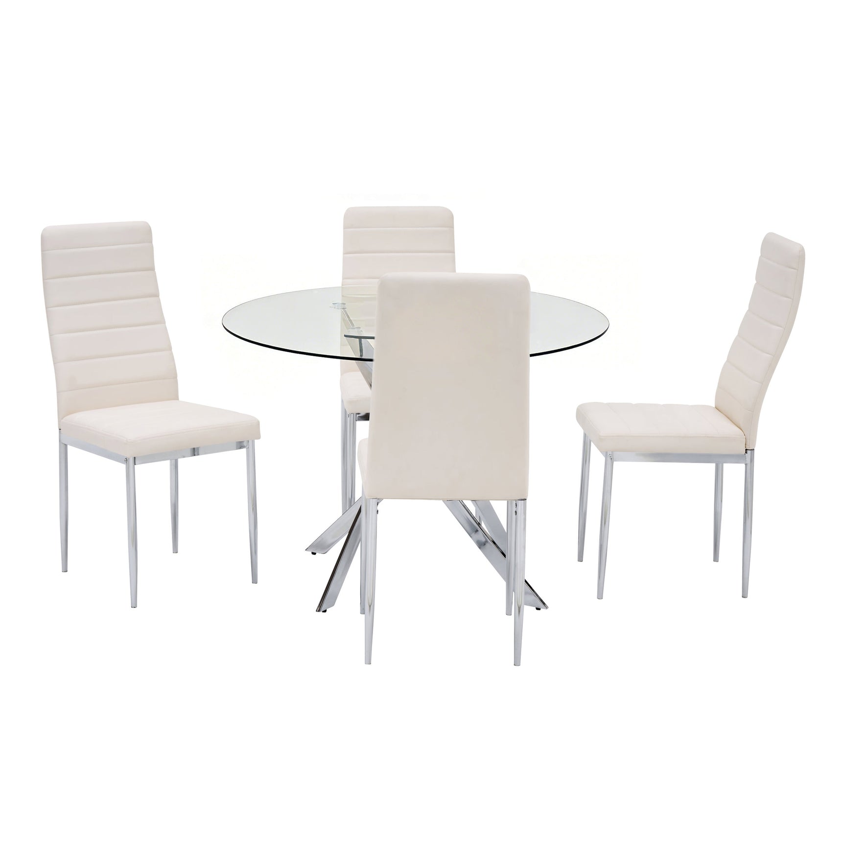 Diane White Round Dining Room Set