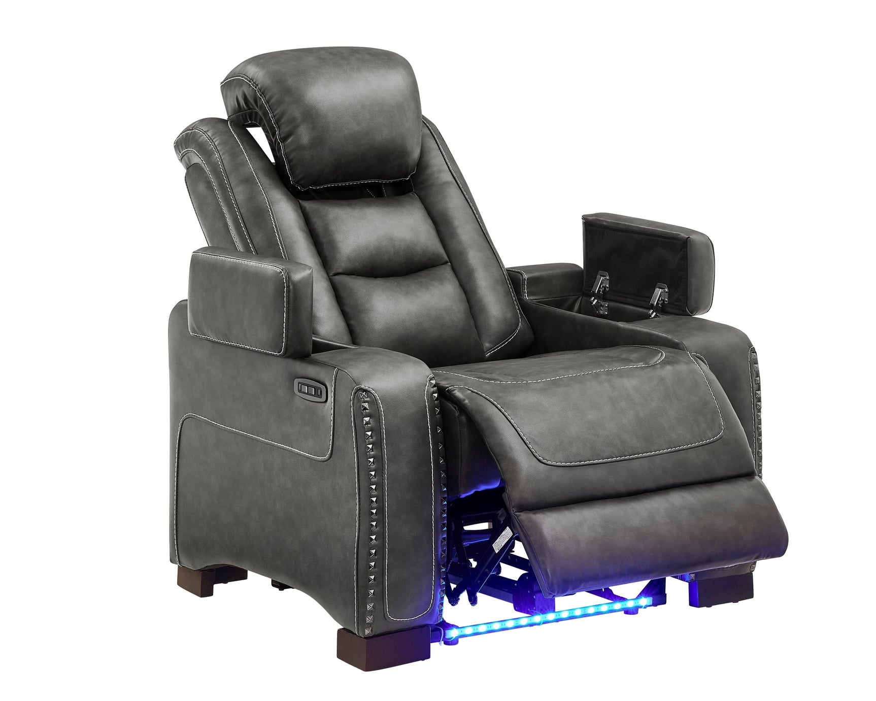 Tesla Gray Leather Gel 3-Piece Power Reclining Set