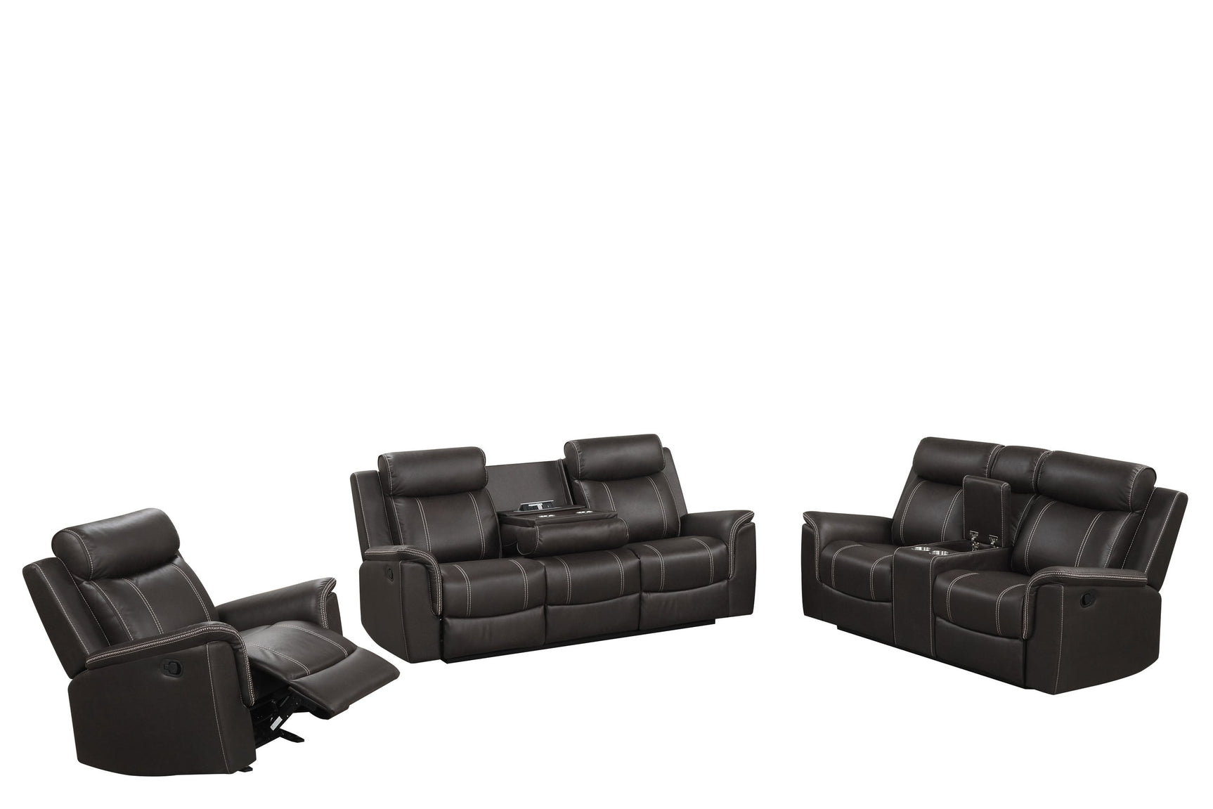Sofia Espresso 3-Piece Reclining Set