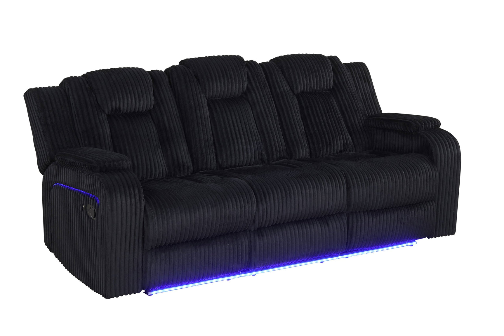 Hulk Black Fabric 3-Piece Reclining Set